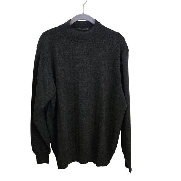 Metropolitan View 100% Italian Wool Textured Mock Neck Sweater Size L - Picture 1 of 6